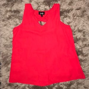 Vivid Red Sleeveless Blouse